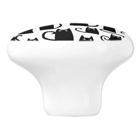 Fun Black Cat Keramische Knop (Zijkant)