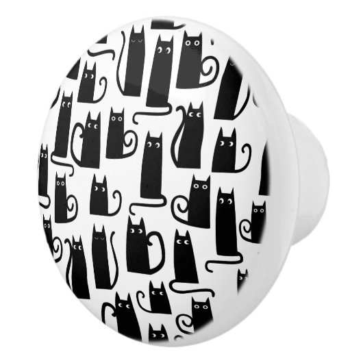 Fun Black Cat Keramische Knop (Rechts)