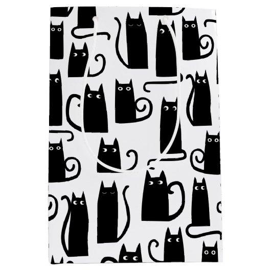 Fun Black Cat Medium Cadeauzakje (Voorkant)