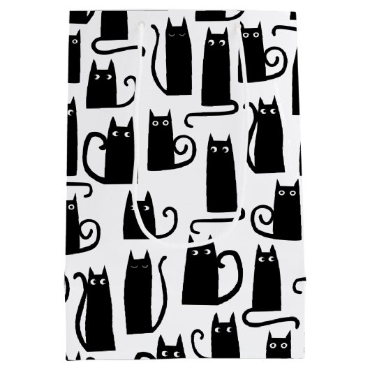 Fun Black Cat Medium Cadeauzakje (Achterkant)