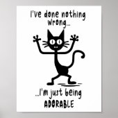 Fun Black Cat Meme Funny Cat Puns Poster (Voorkant)