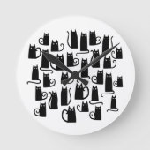 Fun Black Cat Ronde Klok (Voorkant)