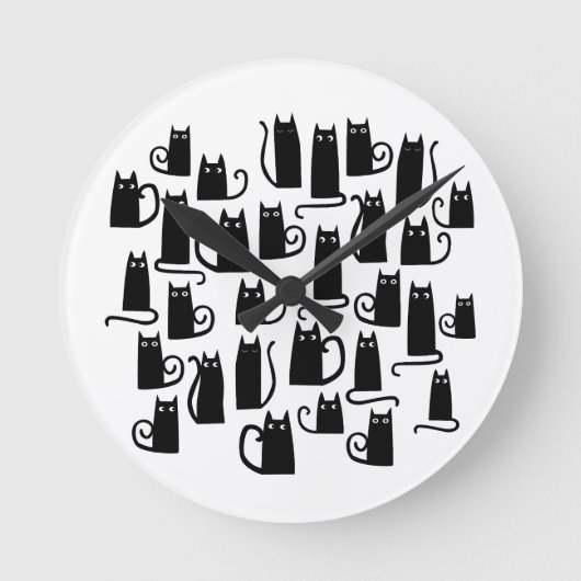 Fun Black Cat Ronde Klok (Voorkant)