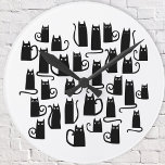 Fun Black Cat Ronde Klok<br><div class="desc">Veel leuke kleine zwarte katten. Originele versie door Nic Squirrell.</div>