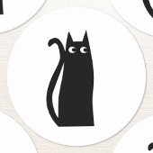 Fun Black Cat Ronde Sticker