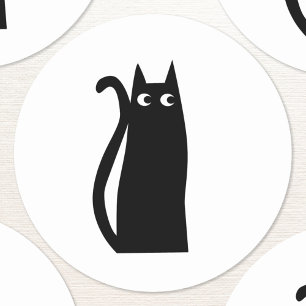 Fun Black Cat Ronde Sticker