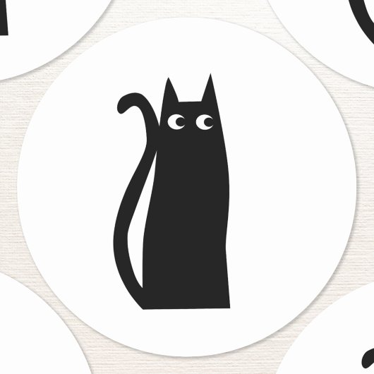 Fun Black Cat Ronde Sticker