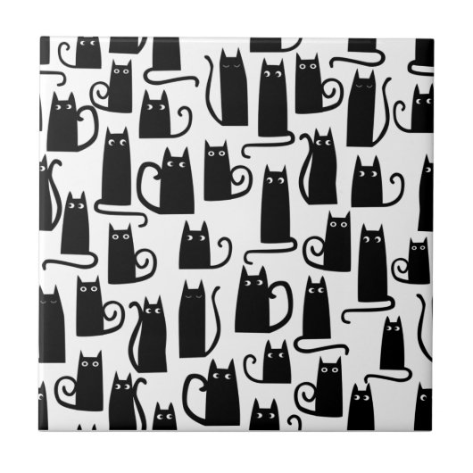 Fun Black Cat Tegeltje (Voorkant)