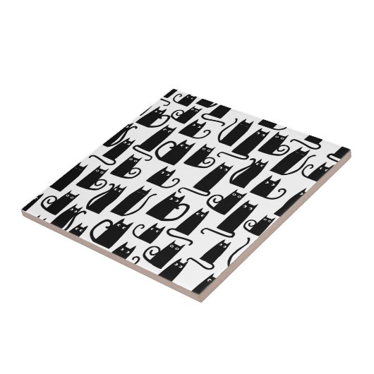 Fun Black Cat Tegeltje (Zijkant)