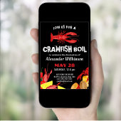 Fun Black Crawfish Boil 3 Foto Graduparty Kaart