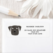 Fun Black Dog Personalized Return Address Etiket (Insitu)