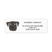 Fun Black Dog Personalized Return Address Etiket (Voorkant)