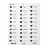 Fun Black Dog Personalized Return Address Etiket (Full Sheet)