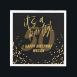 Fun Black en Gold Confetti 50th Birthday Party Servet<br><div class="desc">Fun Black en Gold Confetti 50th Birthday Party Napkins</div>