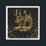 Fun Black en Gold Confetti 50th Birthday Party Servet<br><div class="desc">Fun Black en Gold Confetti 50th Birthday Party Napkins</div>