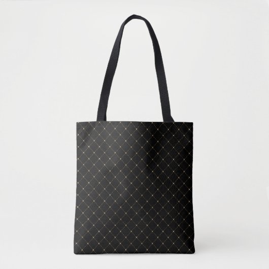 Fun Black en Gold Pattern Honey Bee Tote Bag (Voorkant)