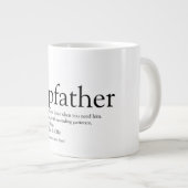 Fun Black en White Best Ever Stepfather Stepdad Grote Koffiekop (Voorkant rechts)