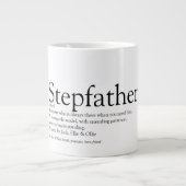 Fun Black en White Best Ever Stepfather Stepdad Grote Koffiekop (Voorkant)