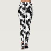 Fun Black en White Bird Pattern>Leggings Leggings (Achterkant)