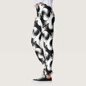 Fun Black en White Bird Pattern>Leggings Leggings (Links)