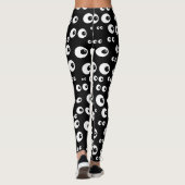 Fun Black en White Eyeball Pattern Leggings (Achterkant)