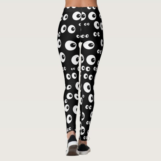 Fun Black en White Eyeball Pattern Leggings (Achterkant)
