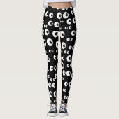 Fun Black en White Eyeball Pattern Leggings (Voorkant)