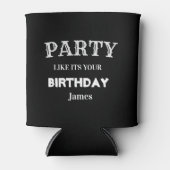 Fun Black en White Funny Birthday Groomsman Blikjeskoeler (Voorkant)
