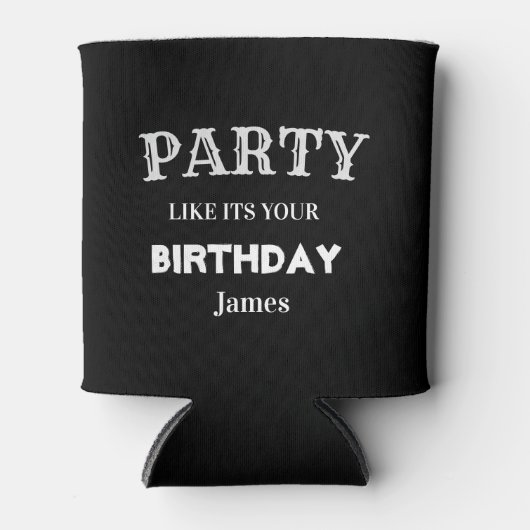 Fun Black en White Funny Birthday Groomsman Blikjeskoeler (Voorkant)