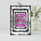 Fun Black en White Grunge optische illusion Kaart (Staand voorkant)