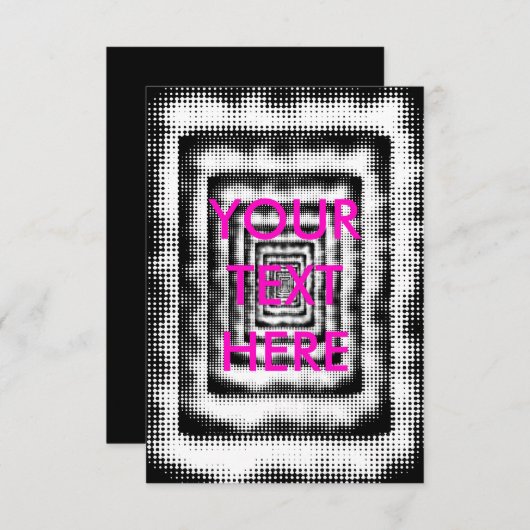 Fun Black en White Grunge optische illusion Kaart (Voorkant / Achterkant)