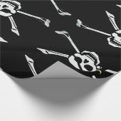 Fun Black en White Jolly Roger Cadeaupapier (Hoek)