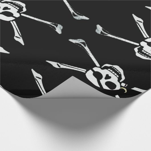 Fun Black en White Jolly Roger Cadeaupapier (Hoek)