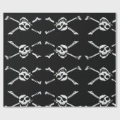 Fun Black en White Jolly Roger Cadeaupapier (Vlak)