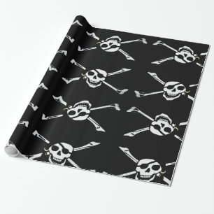 Fun Black en White Jolly Roger Cadeaupapier