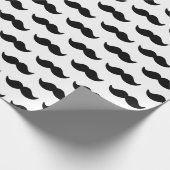 Fun Black en White Mustache Pattern 1 Cadeaupapier (Hoek)