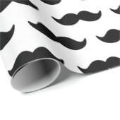 Fun Black en White Mustache Pattern 1 Cadeaupapier (Rol Hoek)