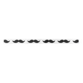 Fun Black en White Mustache Pattern 1 Satijnen Lint (Voorkant)