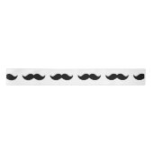 Fun Black en White Mustache Pattern 1 Satijnen Lint (Voorkant)