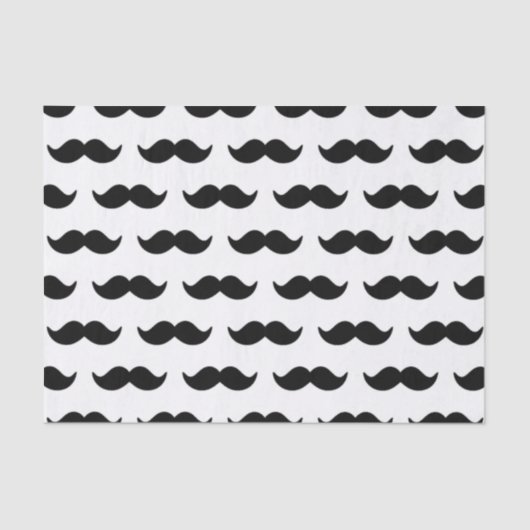 Fun Black en White Mustache Pattern 1 Tissuepapier (Voorkant)