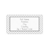 Fun Black en White Polka DoT-Adresetiketten Etiket (Voorkant)
