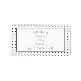 Fun Black en White Polka DoT-Adresetiketten Etiket