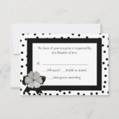Fun Black en White Polka Dot Response Card RSVP Kaartje (Voorkant)