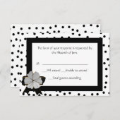 Fun Black en White Polka Dot Response Card RSVP Kaartje (Voorkant / Achterkant)
