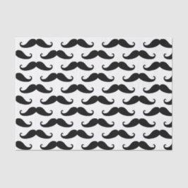 Fun Black en White Retro Handlebar Mustache Tissuepapier