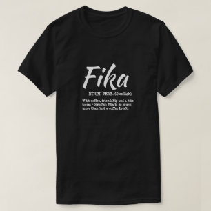 Fun Black en White Swedish Fika Definition T-shirt