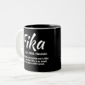 Fun Black en White Swedish Fika Definition Tweekleurige Koffiemok (Voorkant links)