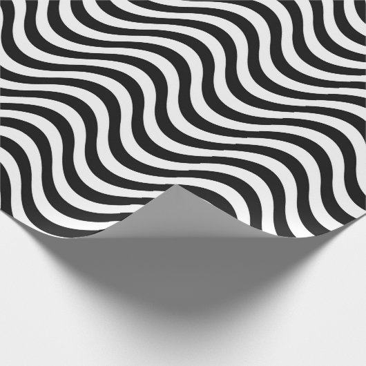 Fun Black en White Waves Cadeaupapier (Hoek)
