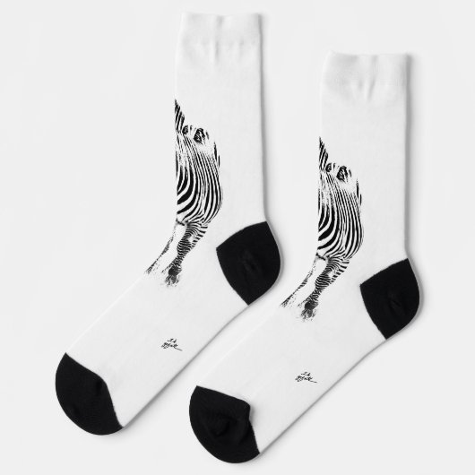 Fun Black en White Zebra Modern minimalist Sokken (Links)