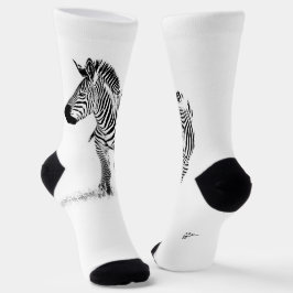 Fun Black en White Zebra Modern minimalist Sokken